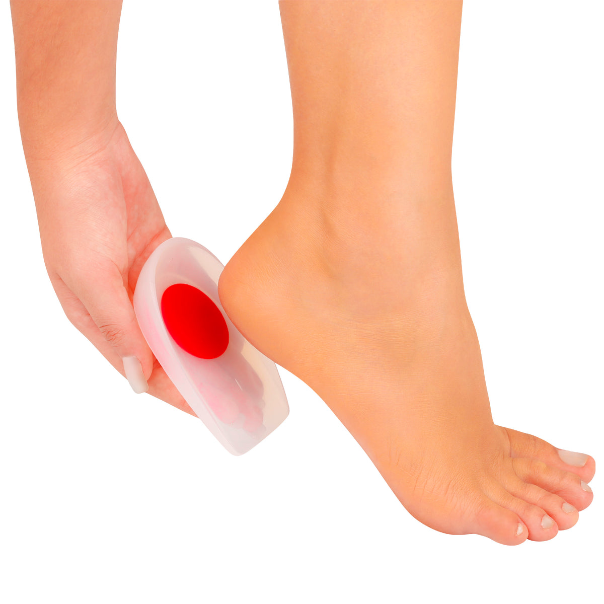 CALCANHEIRA DE SILICONE PONTO VERMELHO SILISPORTE
