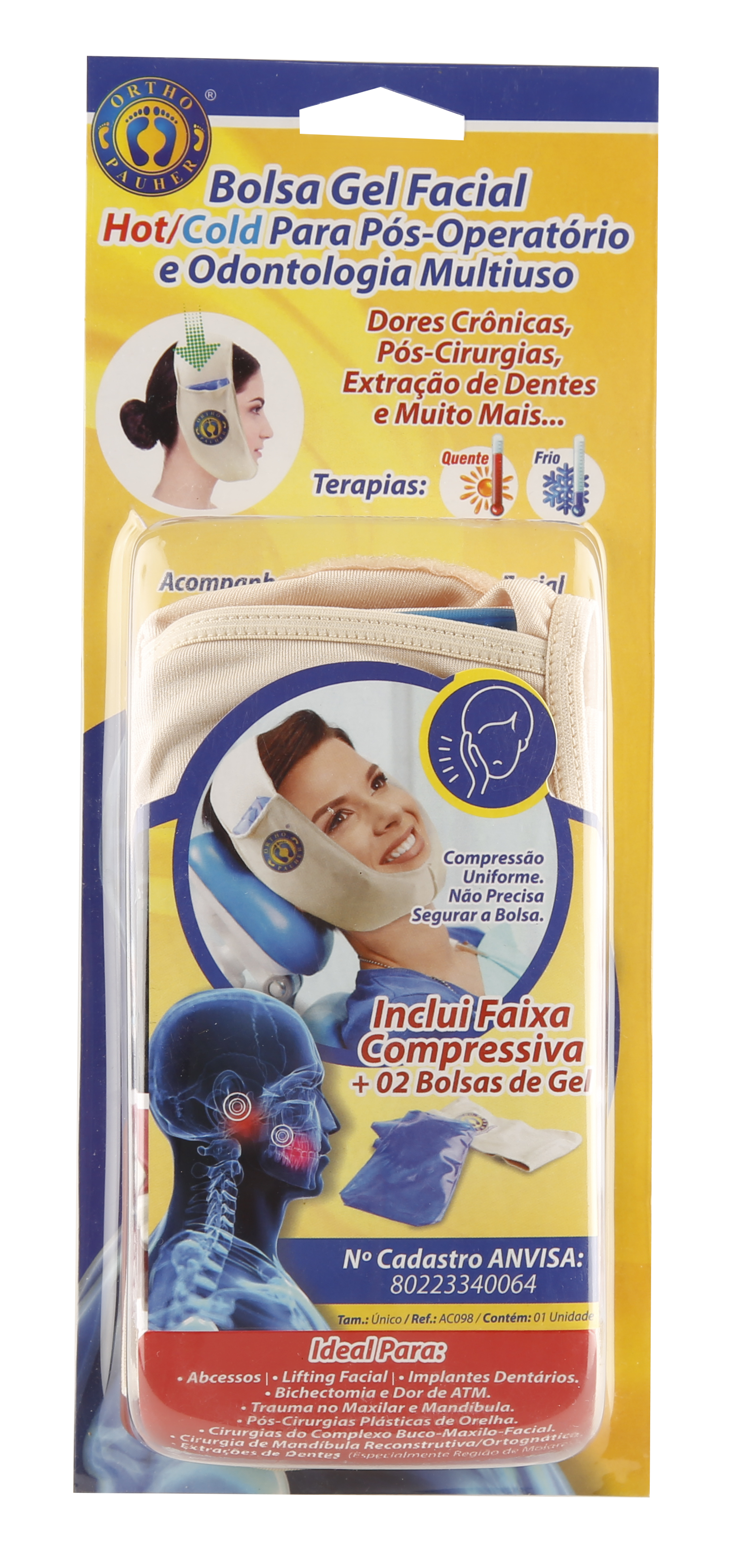 BOLSA TERMICA DE GEL HOTCOLD ROSTO PÓS OPERATÓRIO BICHECTOMIA PAPADA