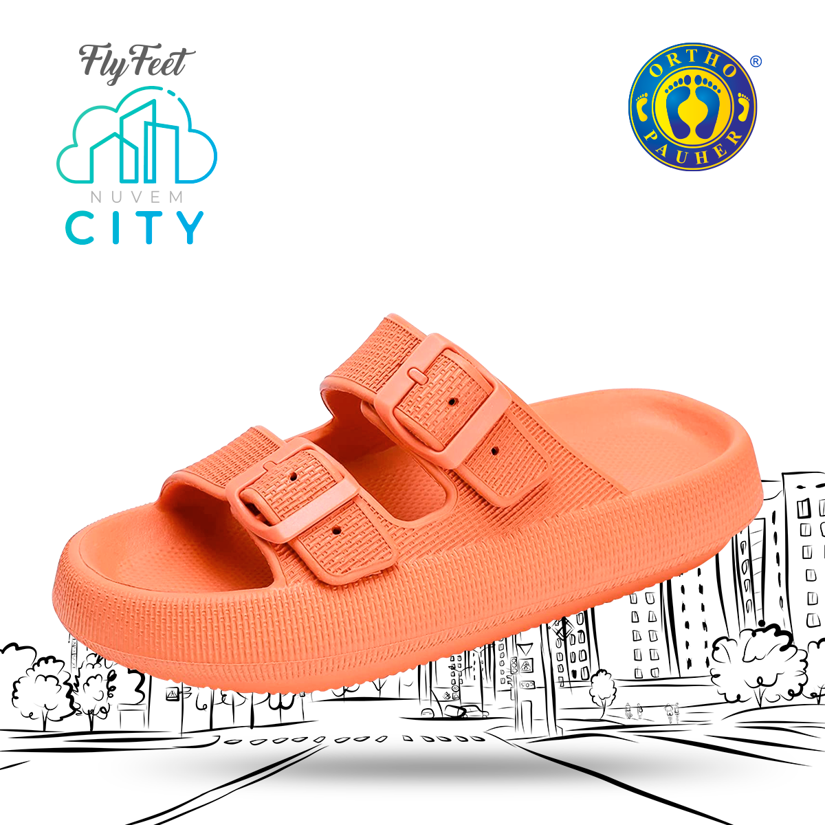 SANDÁLIA ORTOPÉDICA FLY FEET NUVEM CITY - ORTHO PAUHER