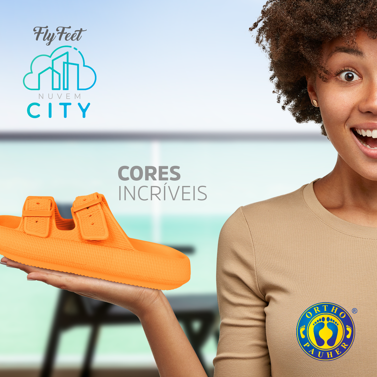 SANDÁLIA ORTOPÉDICA FLY FEET NUVEM CITY - ORTHO PAUHER