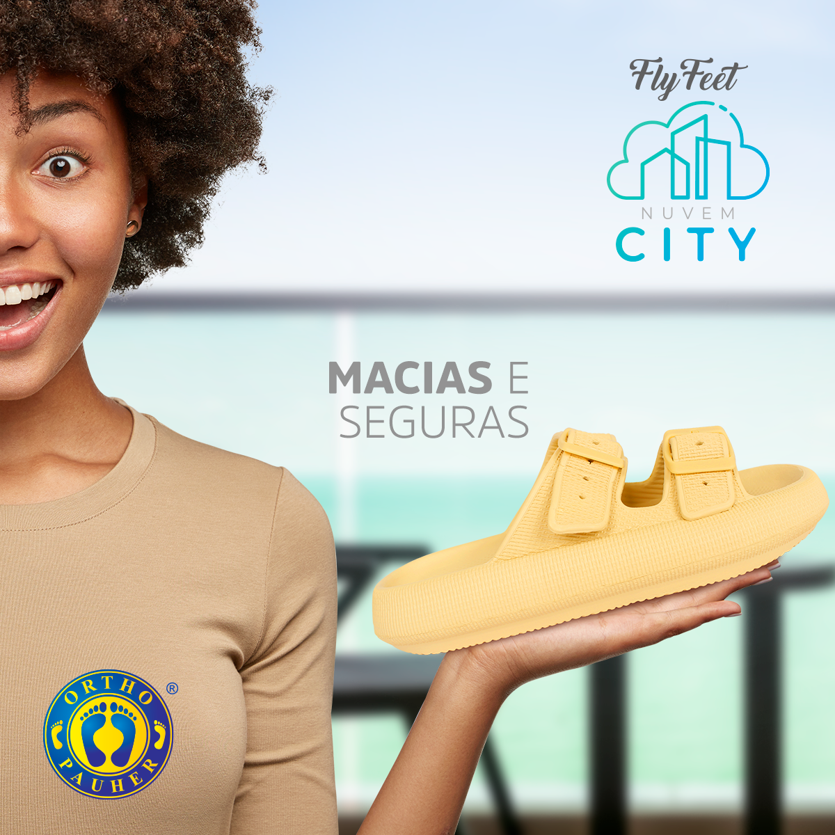 SANDÁLIA ORTOPÉDICA FLY FEET NUVEM CITY - ORTHO PAUHER
