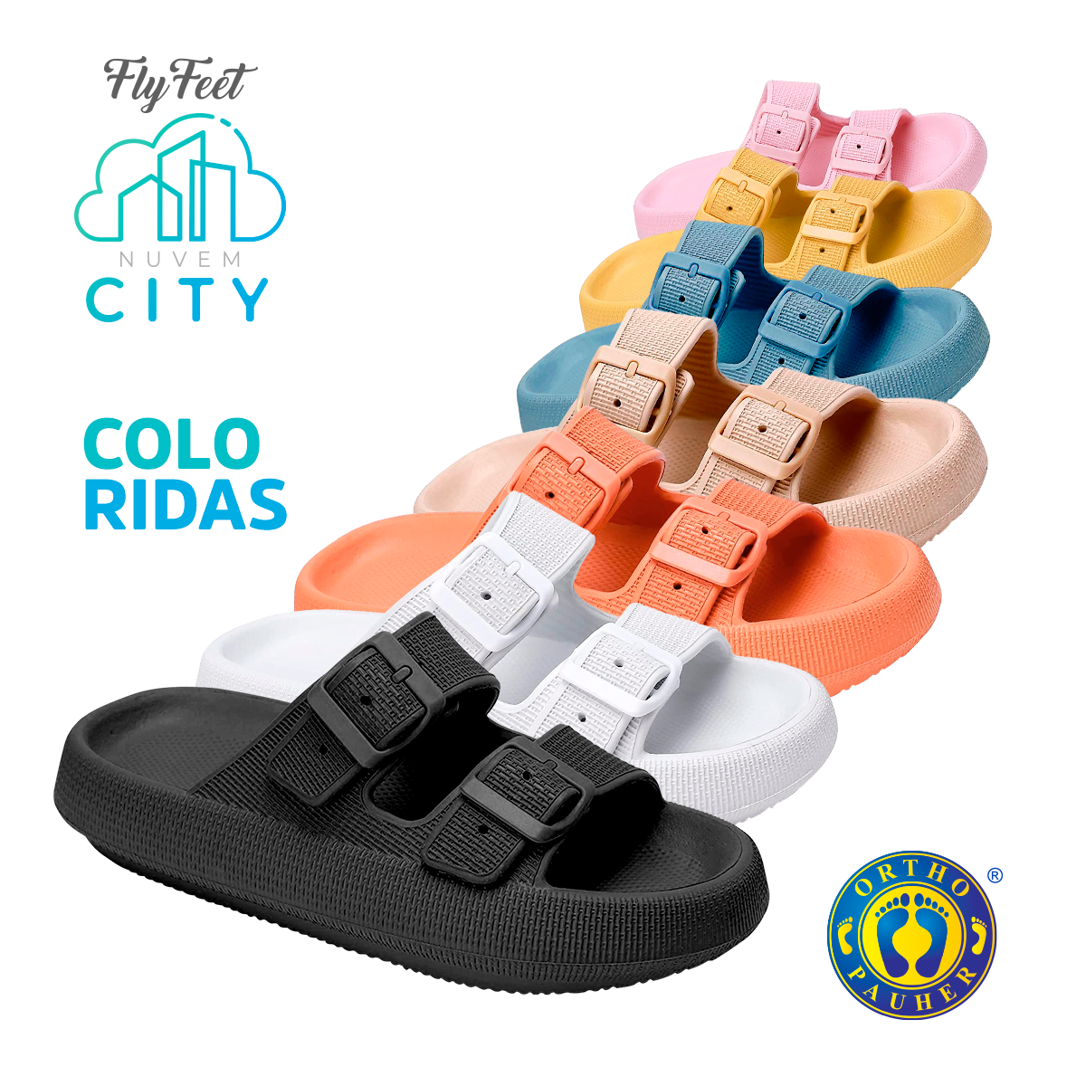 SANDÁLIA ORTOPÉDICA FLY FEET NUVEM CITY - ORTHO PAUHER
