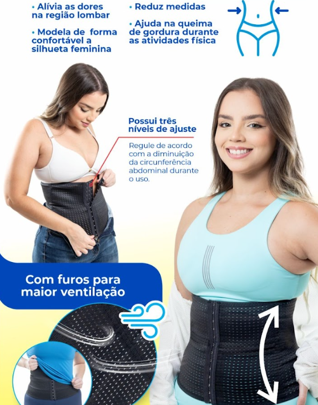 Cinta Modeladora Respirável Seca Barriga Ortho Pauher