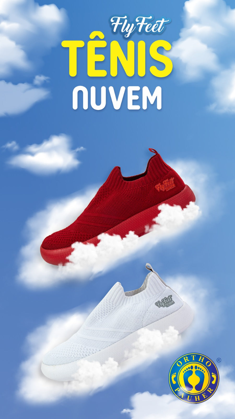 TÊNIS NUVEM ORTOPÉDICO FLY FEET KNIT - ORTHO PAUHER