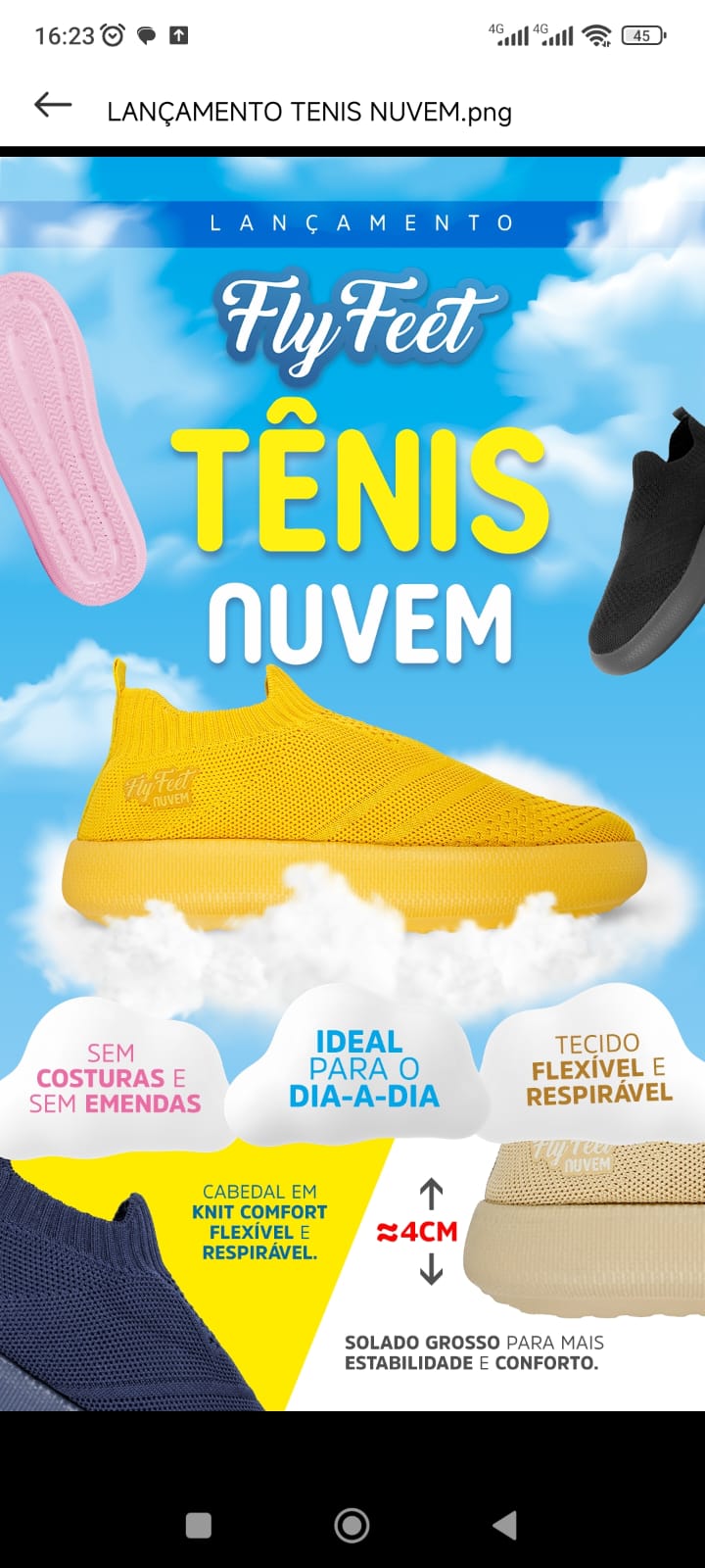 TÊNIS NUVEM ORTOPÉDICO FLY FEET KNIT - ORTHO PAUHER