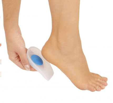 CALCANHEIRA DE SILICONE COM PONTO AZUL PARA ESPORÃO