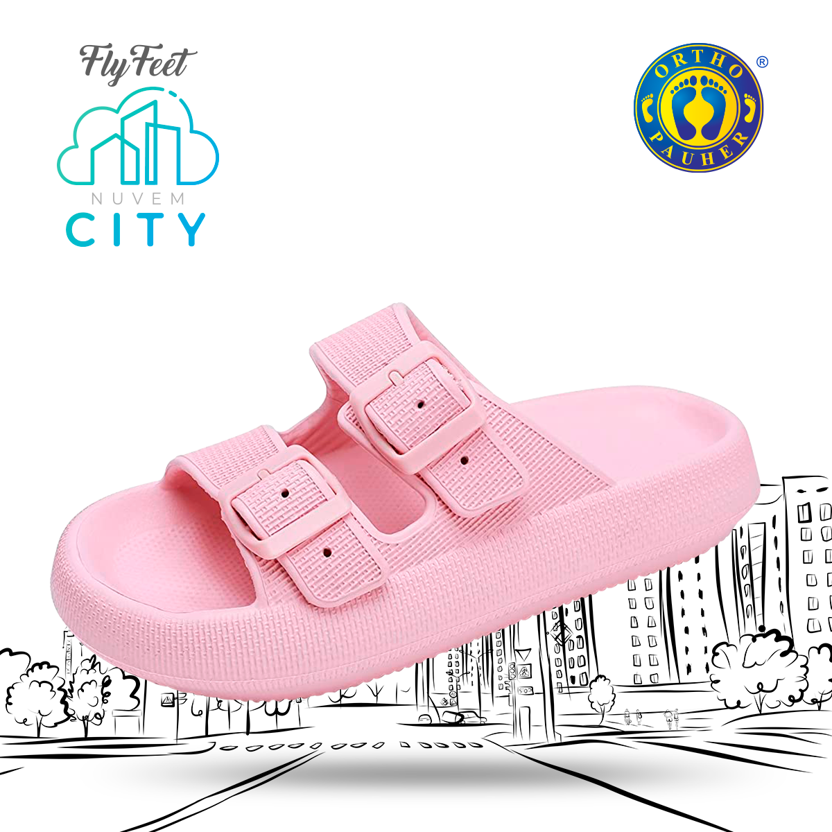 SANDÁLIA ORTOPÉDICA FLY FEET NUVEM CITY - ORTHO PAUHER