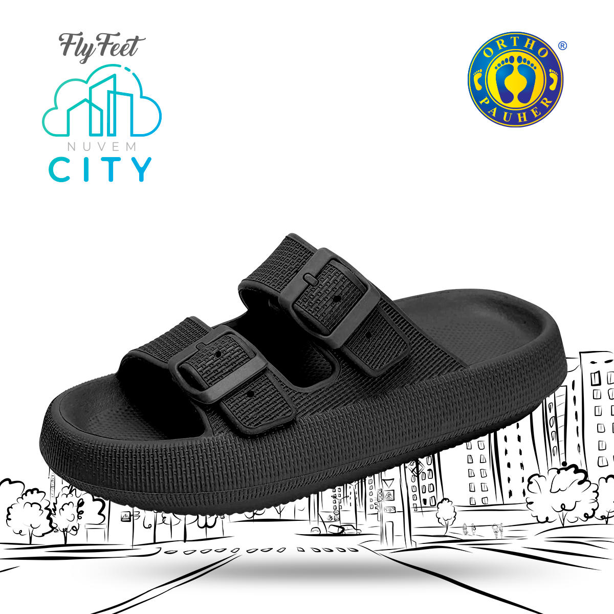 SANDÁLIA ORTOPÉDICA FLY FEET NUVEM CITY - ORTHO PAUHER