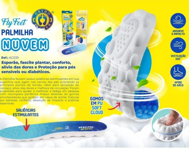 PALMILHA ORTOPÉDICA FLY FEET NUVEM