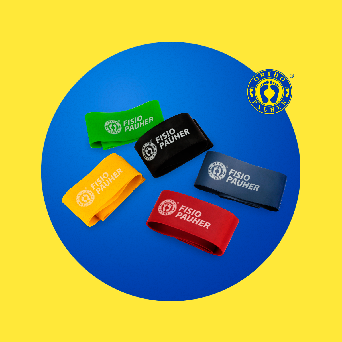 FAIXA ELÁSTICA MINI BAND FISIO PAUHER COM 5 UNIDADES ORTHO PAUHER